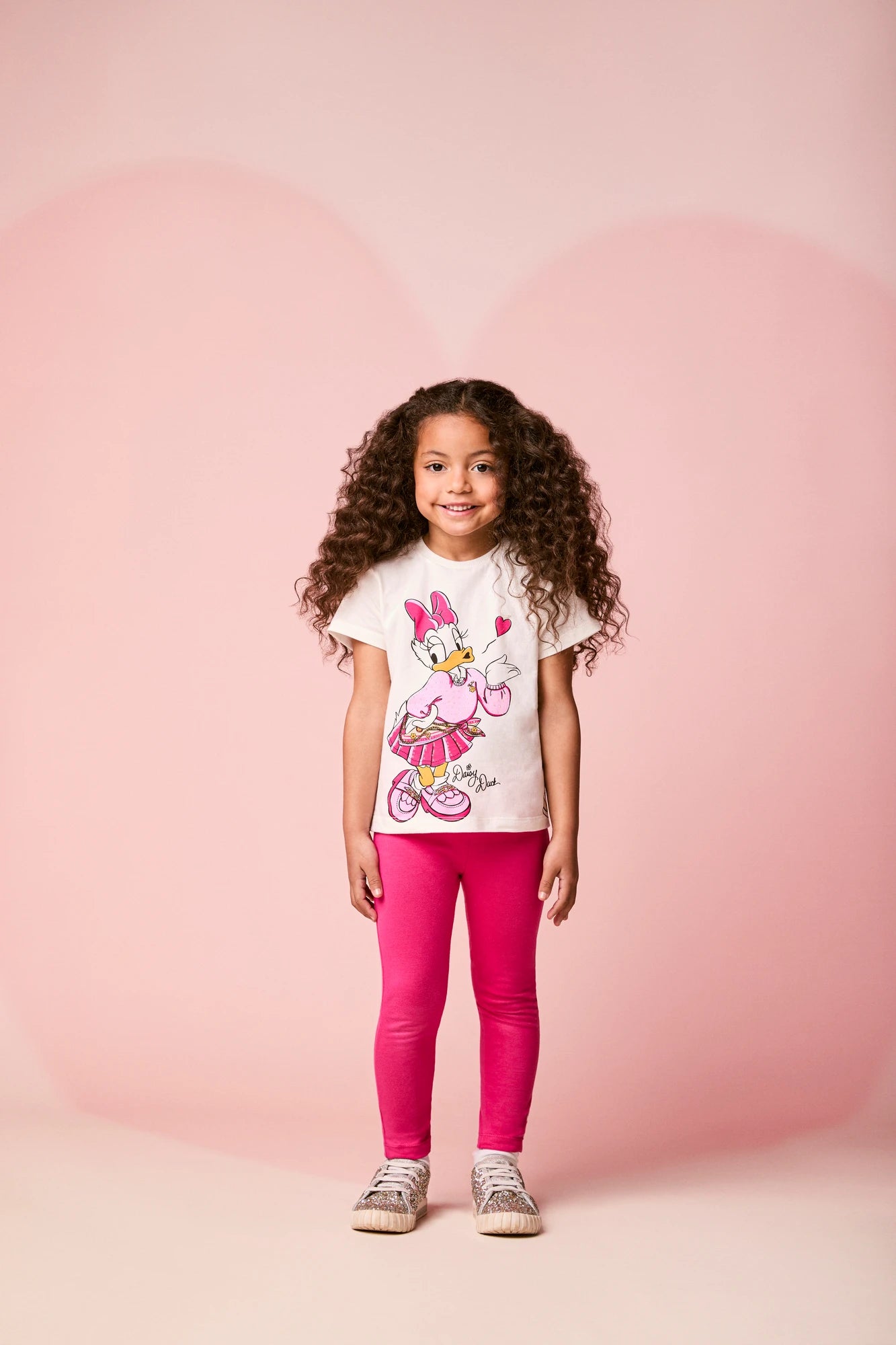 Conjunto Infantil Momi Inverno com Calça Legging Rosa e Blusa Manga Longa Daisy e Donald Love Disney
