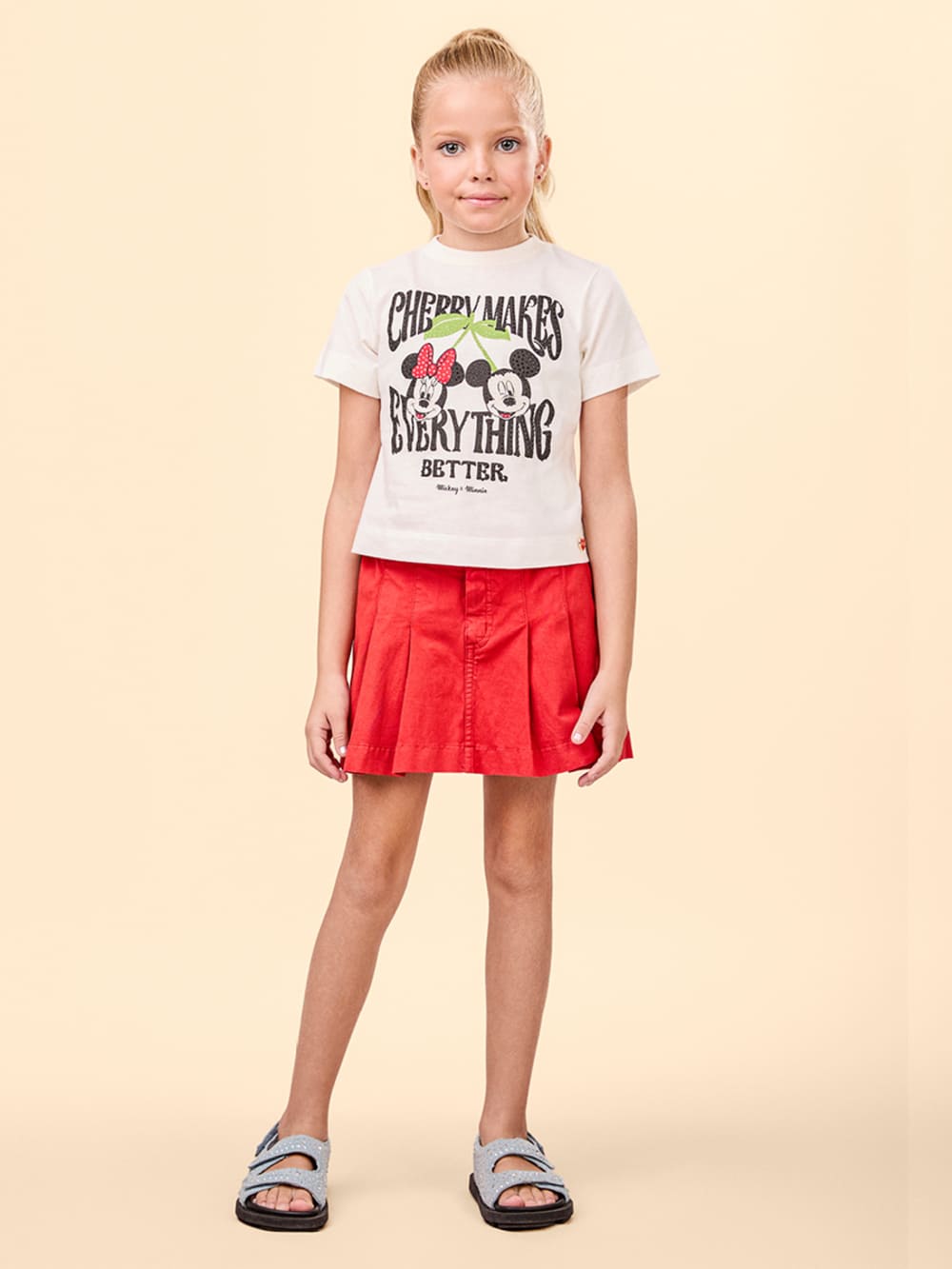 Blusa Infantil Animê Verão Cerejinha Minnie Disney