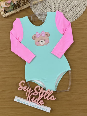 Maiô Infantil Kukiê Verão Azul Ursinha