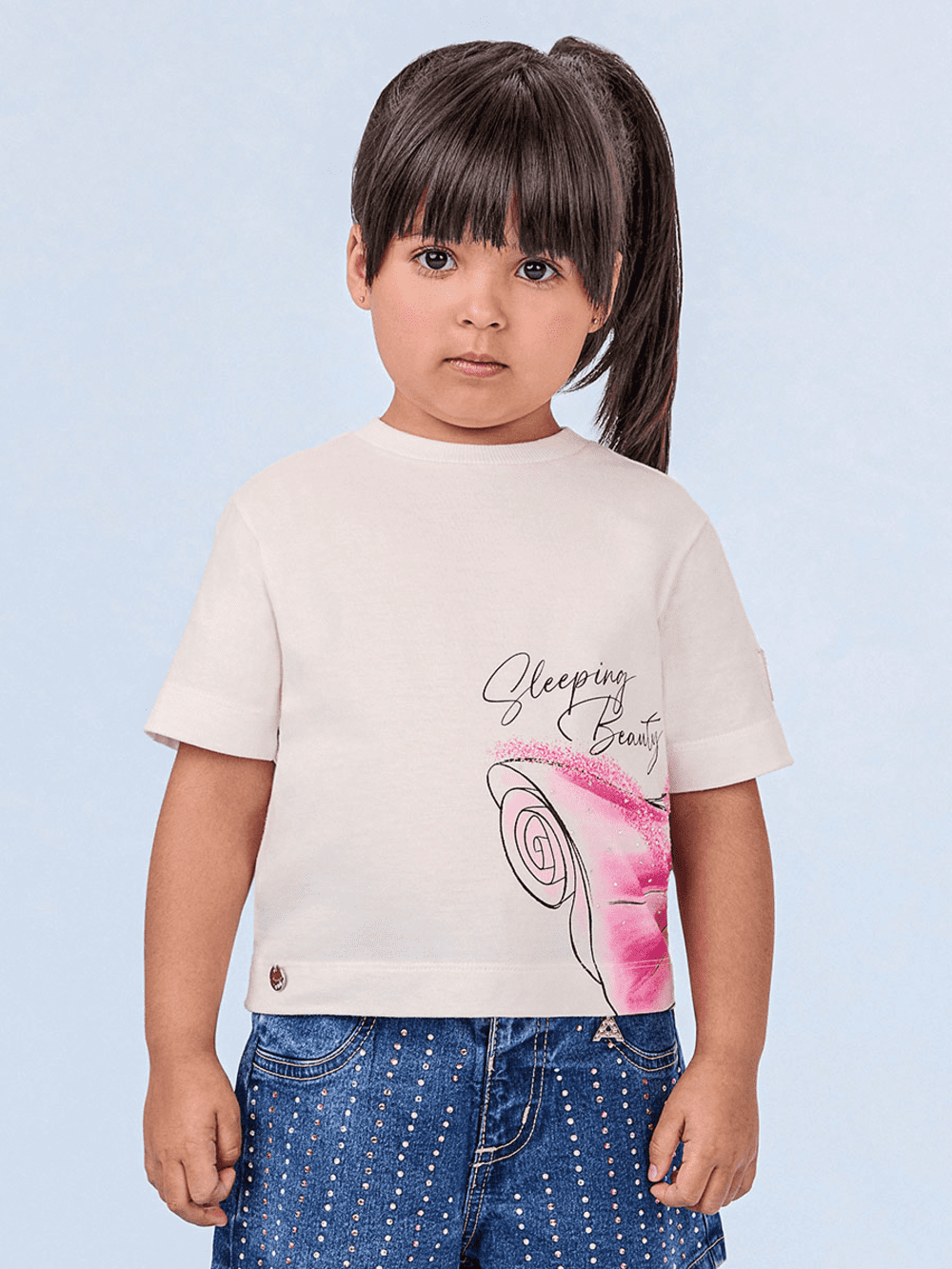 Blusa Infantil Animê Verão Princesa Aurora Disney