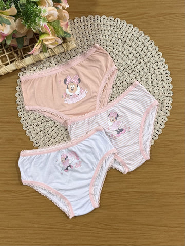 Kit Calcinha Infantil Lupo Minnie Disney