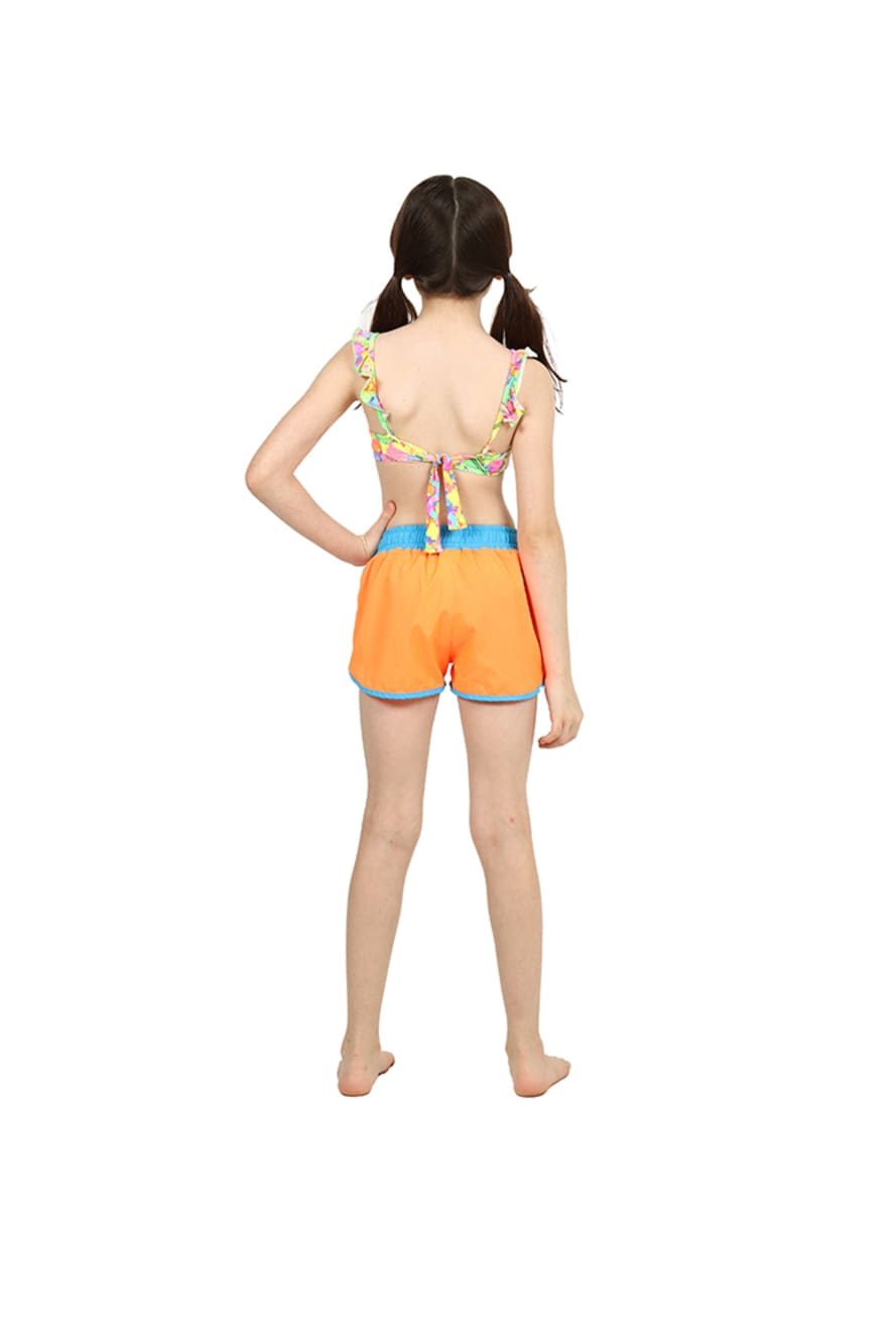 Shorts Infantil Siri Kids Nylon Leticia Laranja Fluor 39063