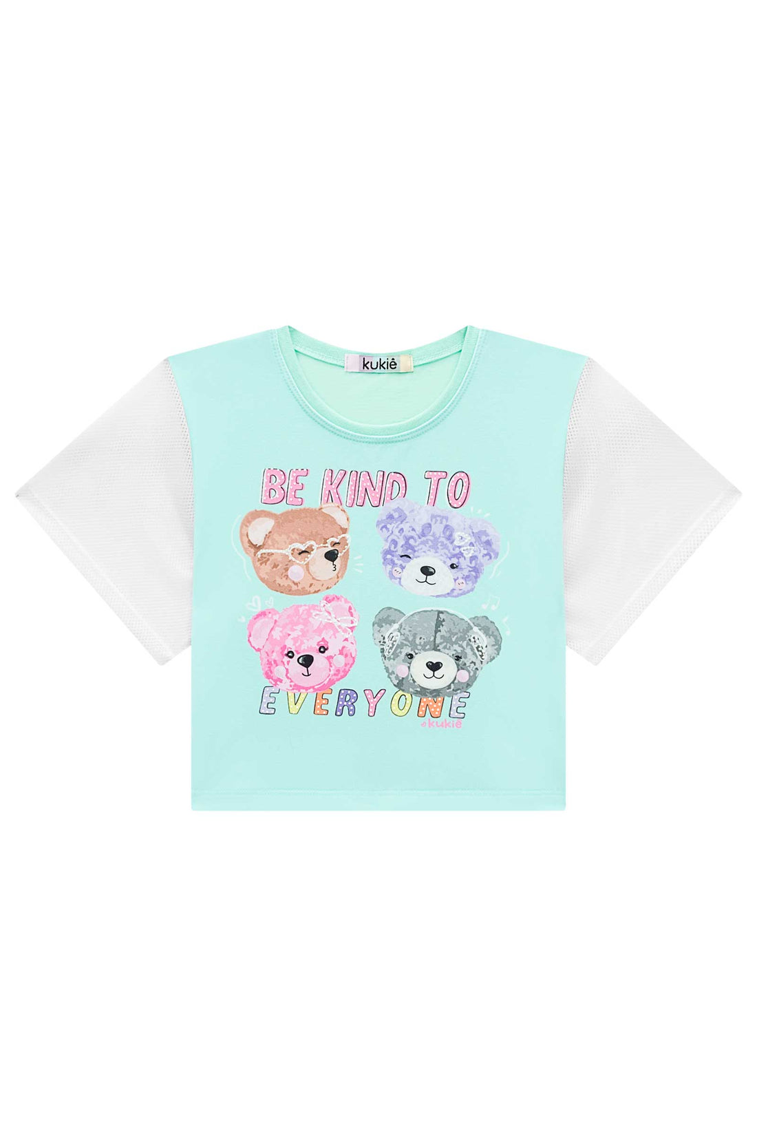 Blusa Infantil Kukie Verão Azul Ursinhos