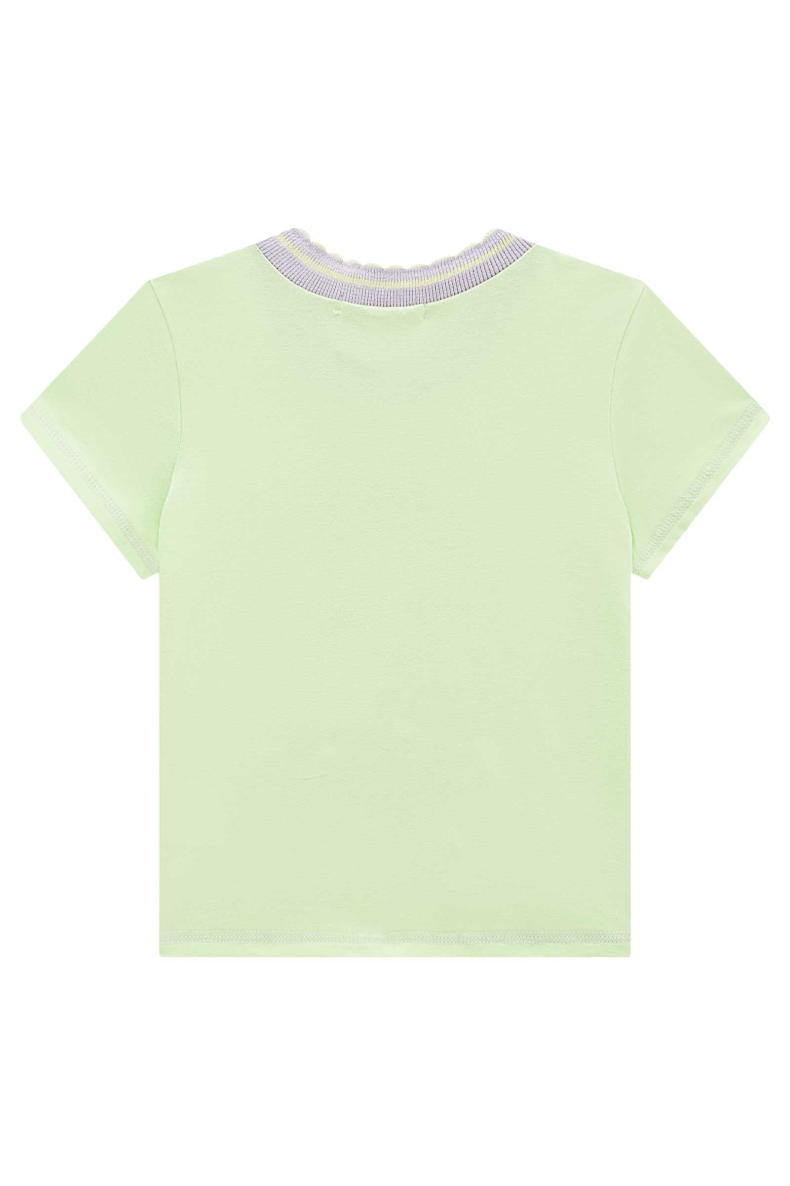 Blusa Infantil Kukie Verão Verde Gatinho Milk