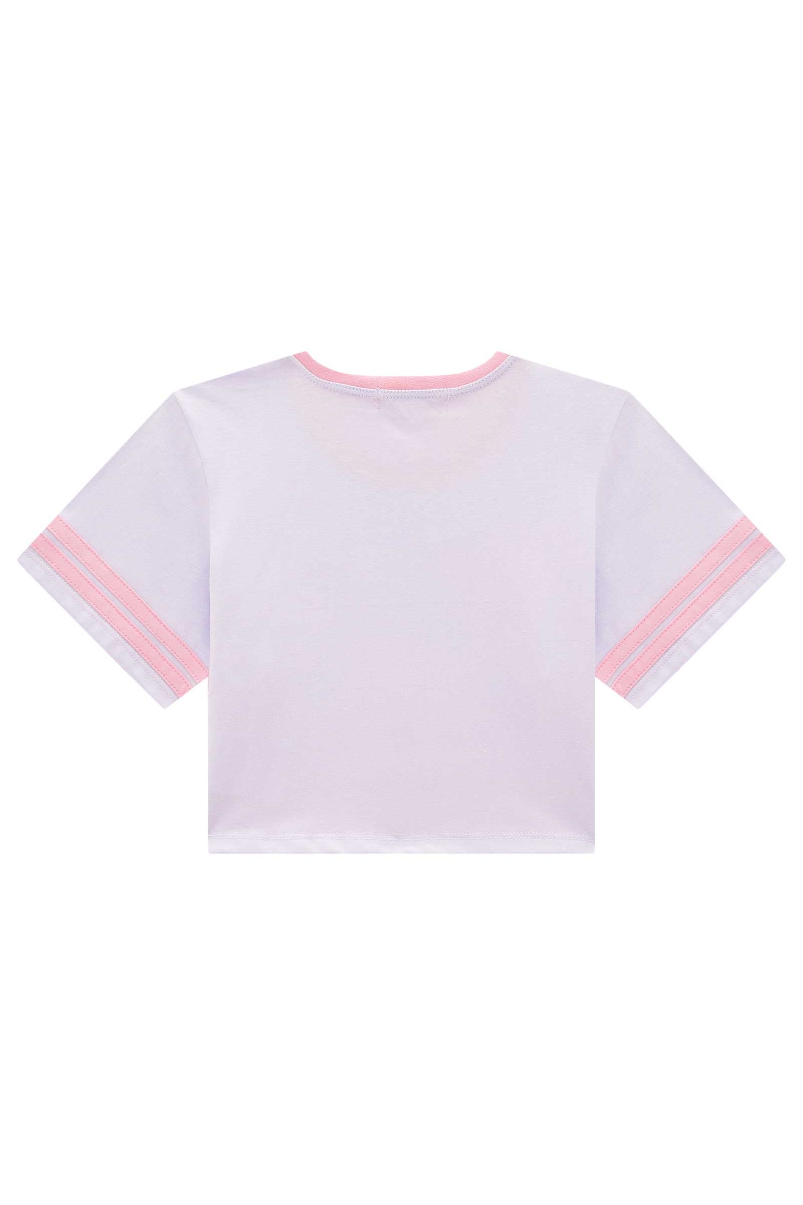 Blusa Infantil Kukie Verão Lilás Gatinho Love