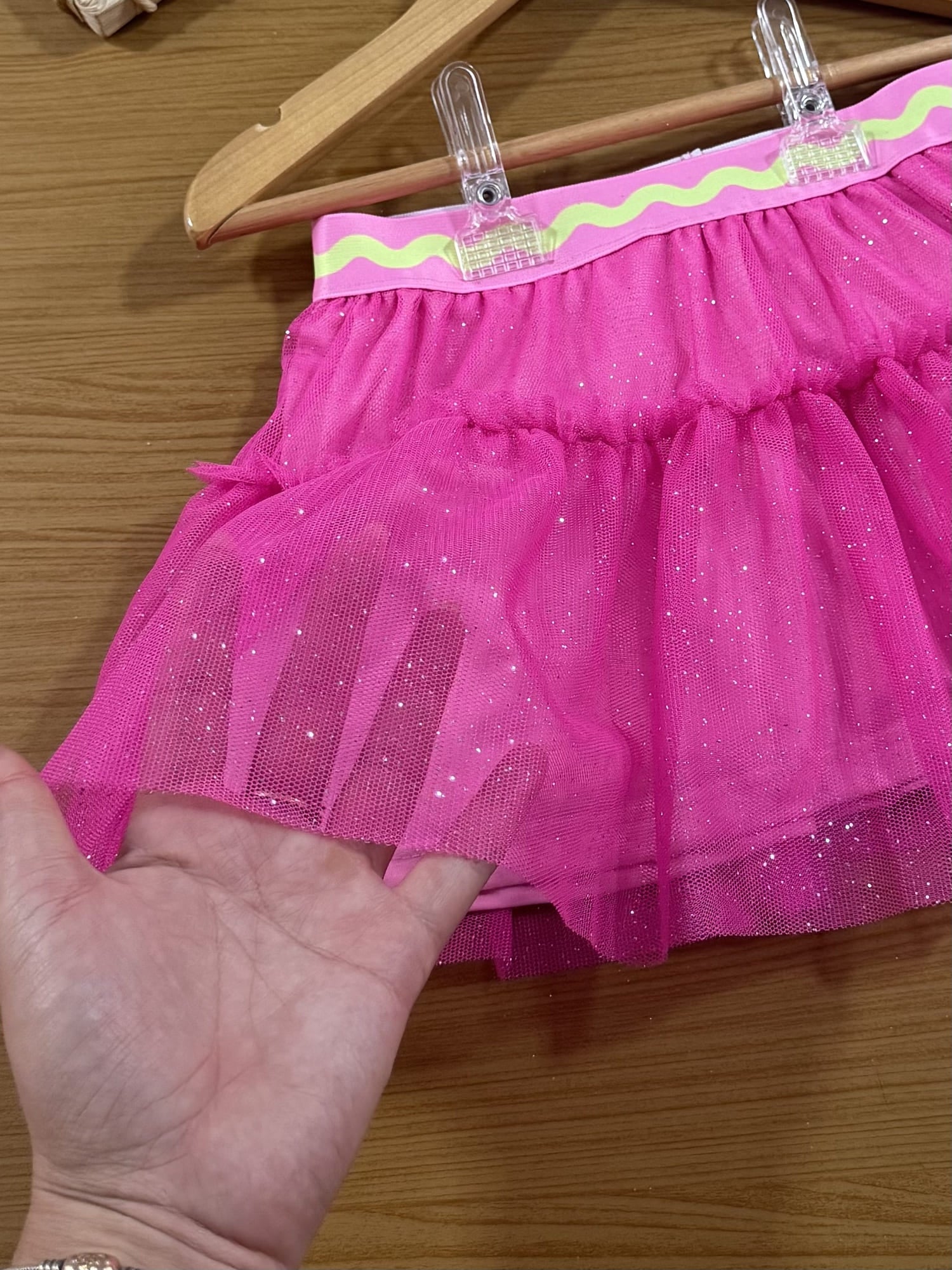 Saia Infantil Cinti Verão Tule Rosa com Glitter
