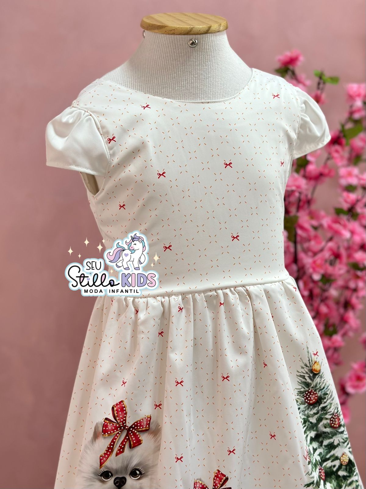Vestido Infantil Kukie Verão Cachorrinha Natal