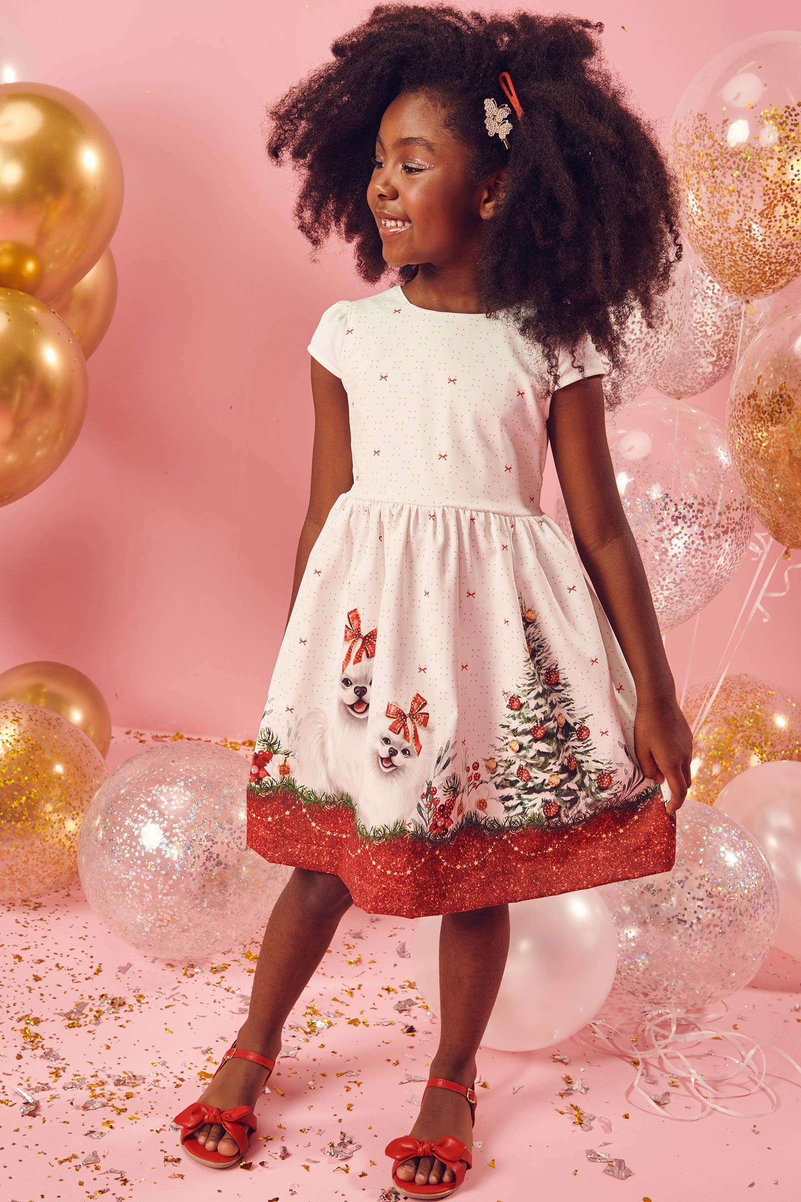 Vestido Infantil Kukie Verão Cachorrinha Natal