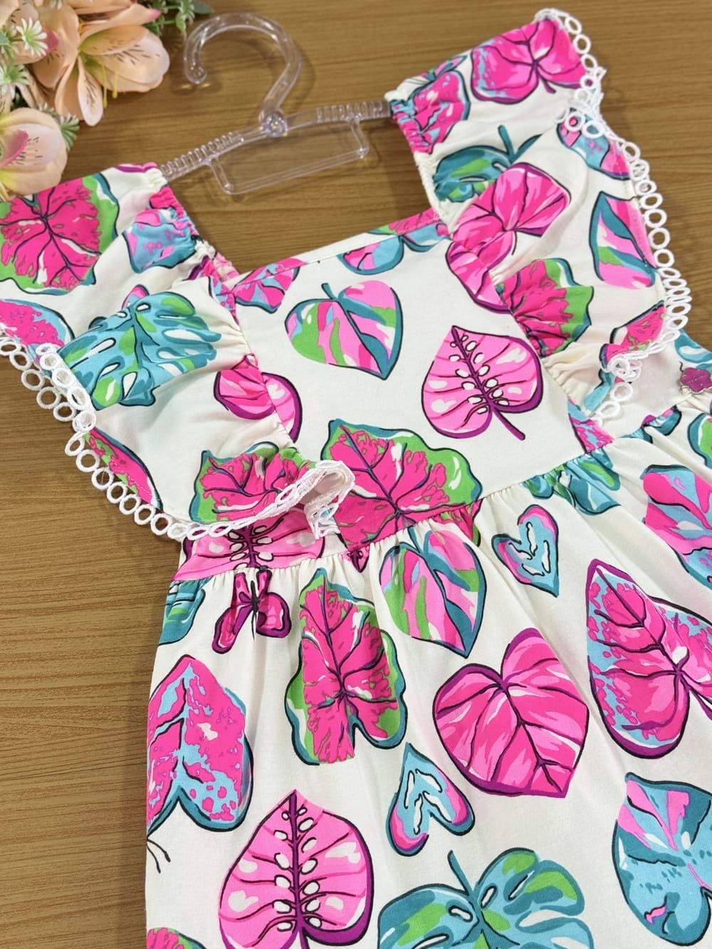 Vestido Infantil Momi Verão Folhas