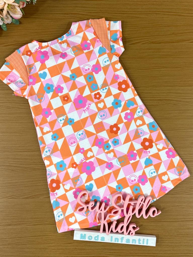 Vestido Infantil Kukie Verão Rosa Good Vibes Margarida