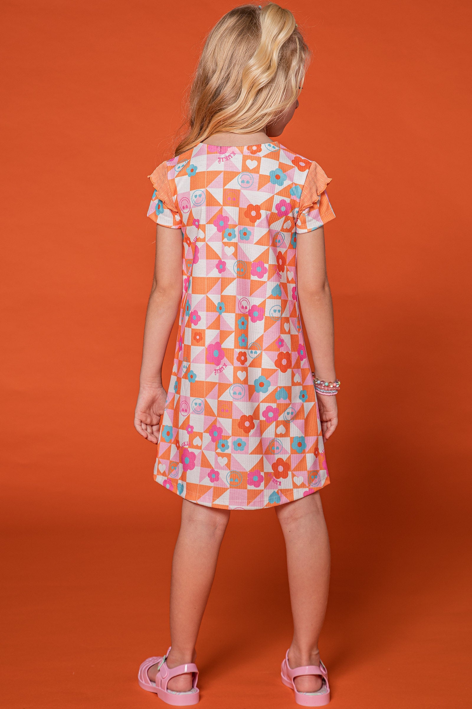 Vestido Infantil Kukie Verão Rosa Good Vibes Margarida