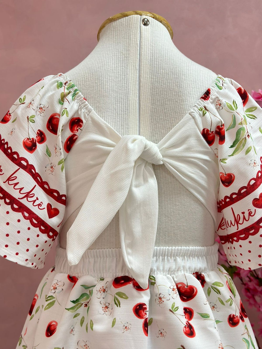 Vestido Infantil Kukie Verão Cereja