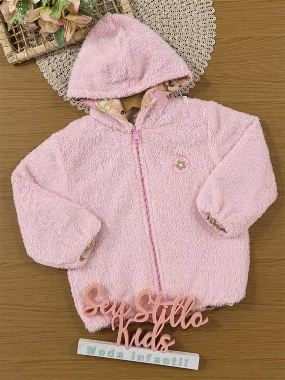 Jaqueta Infantil Kukiê Inverno Dupla Face Animais