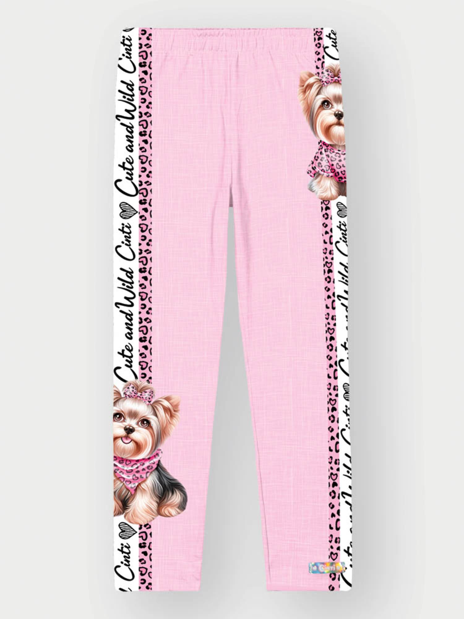 Calça Legging Infantil Cinti Verão Rosa Cachorrinha
