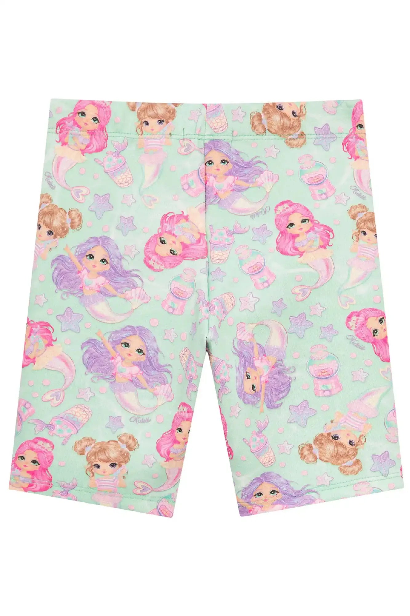 Shorts Ciclista Infantil Menina Kukiê Verde Sereia