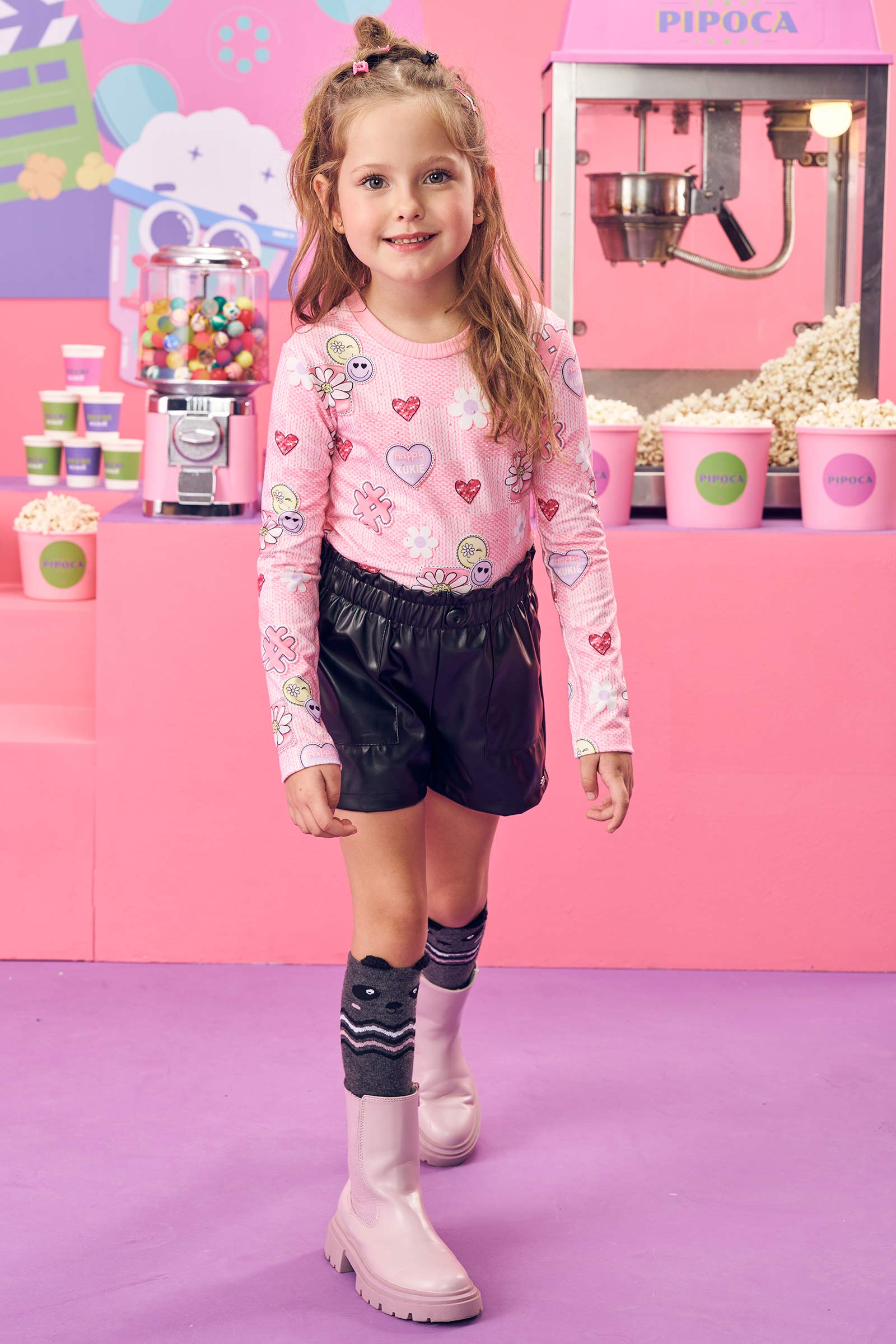 Meia Infantil 3/4 Kukie Pandinha