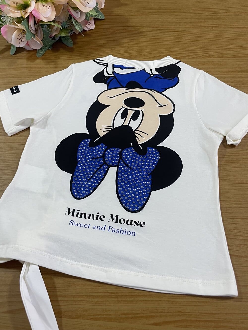 Conjunto Infantil Animê Verão Shorts Azul e Blusa Minnie Disney