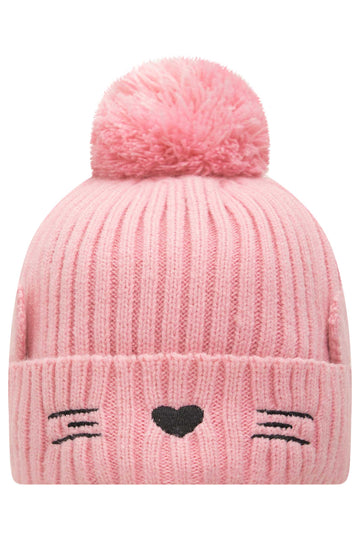 Gorro Infantil Kukie Rosa Gatinha Tricot
