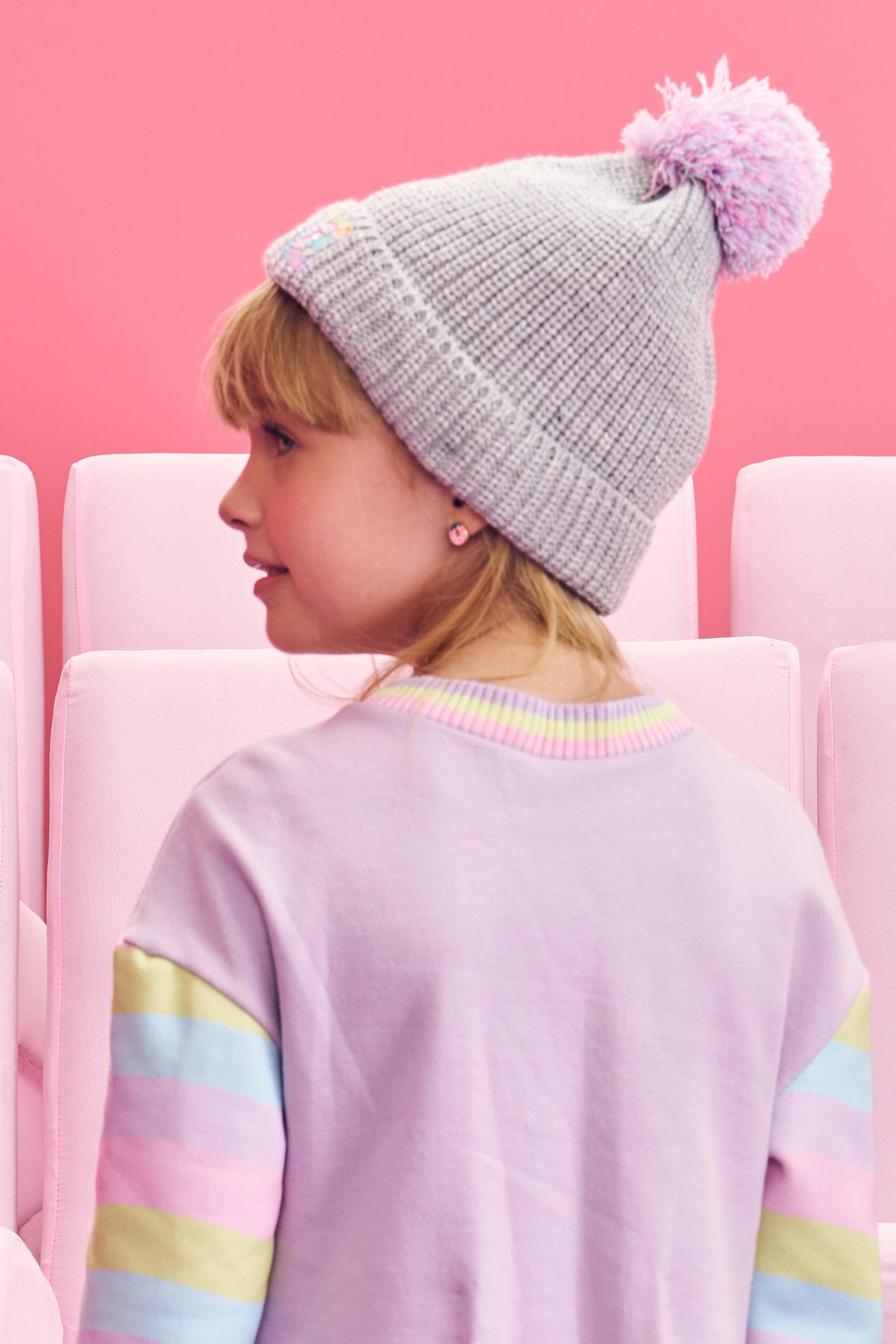Gorro Infantil Kukie Cinza Love Tricot