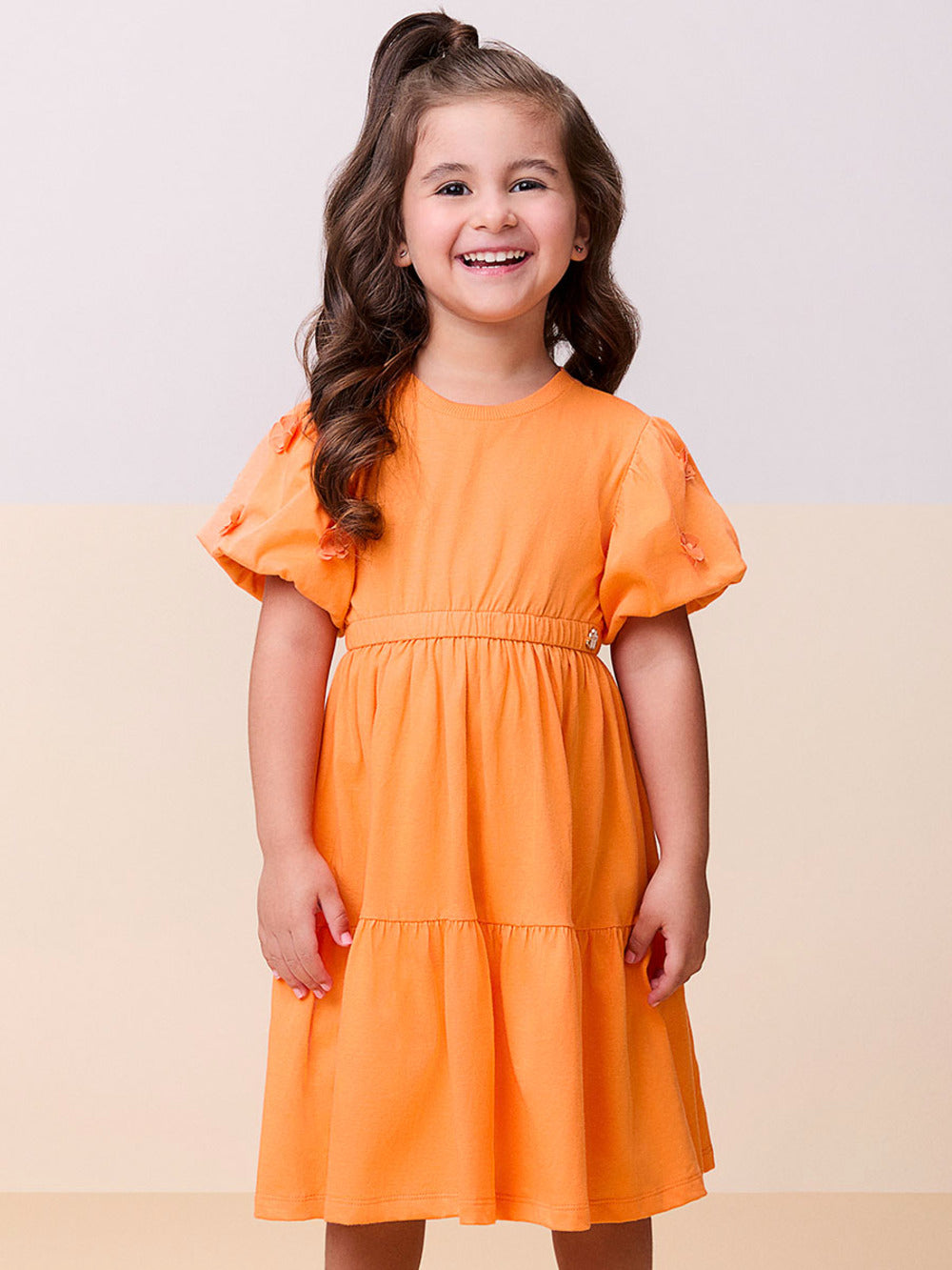 Vestido Infantil Momi Verão Laranja