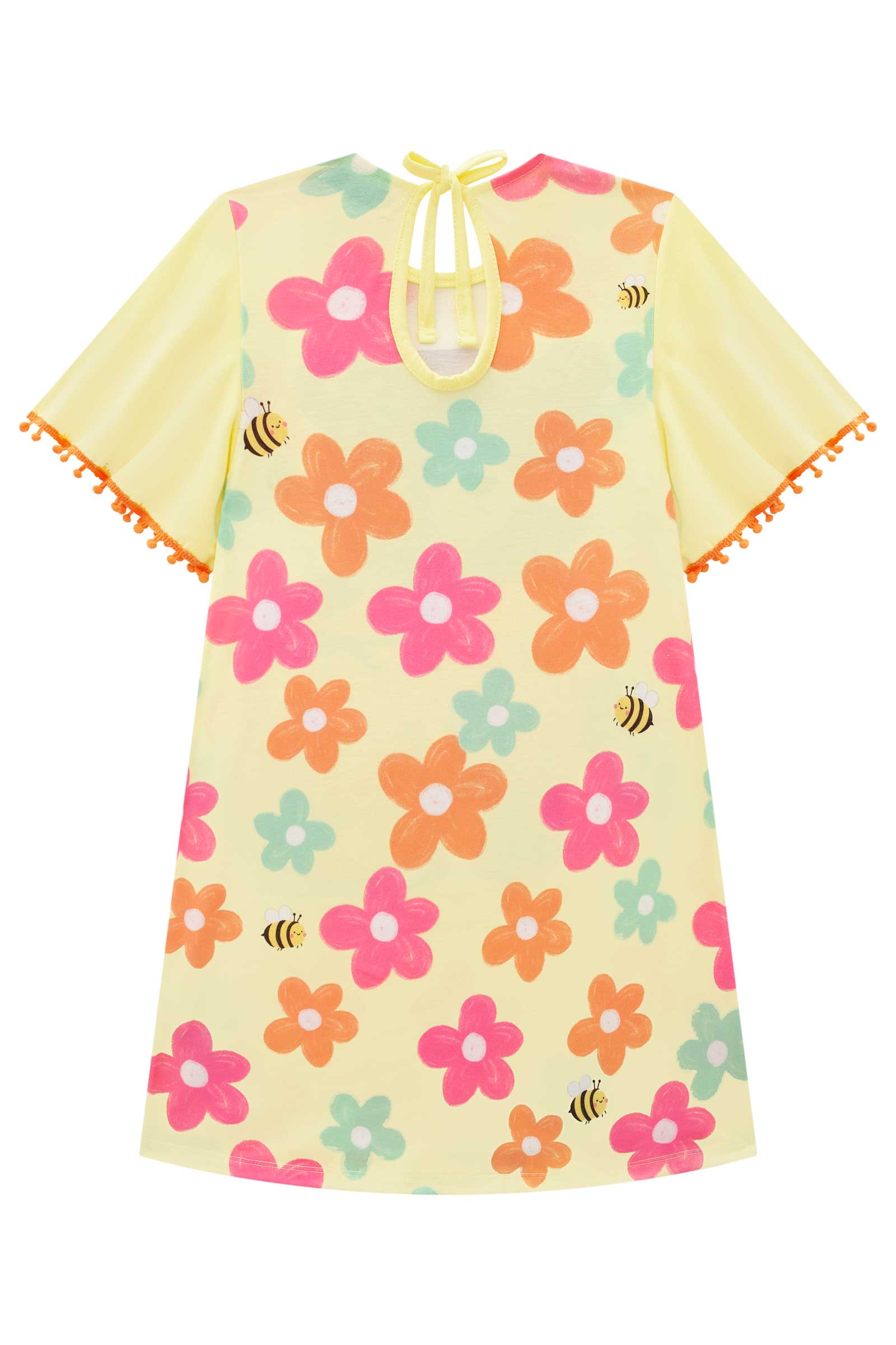 Vestido Infantil Kukie Verão Ursinha Mel