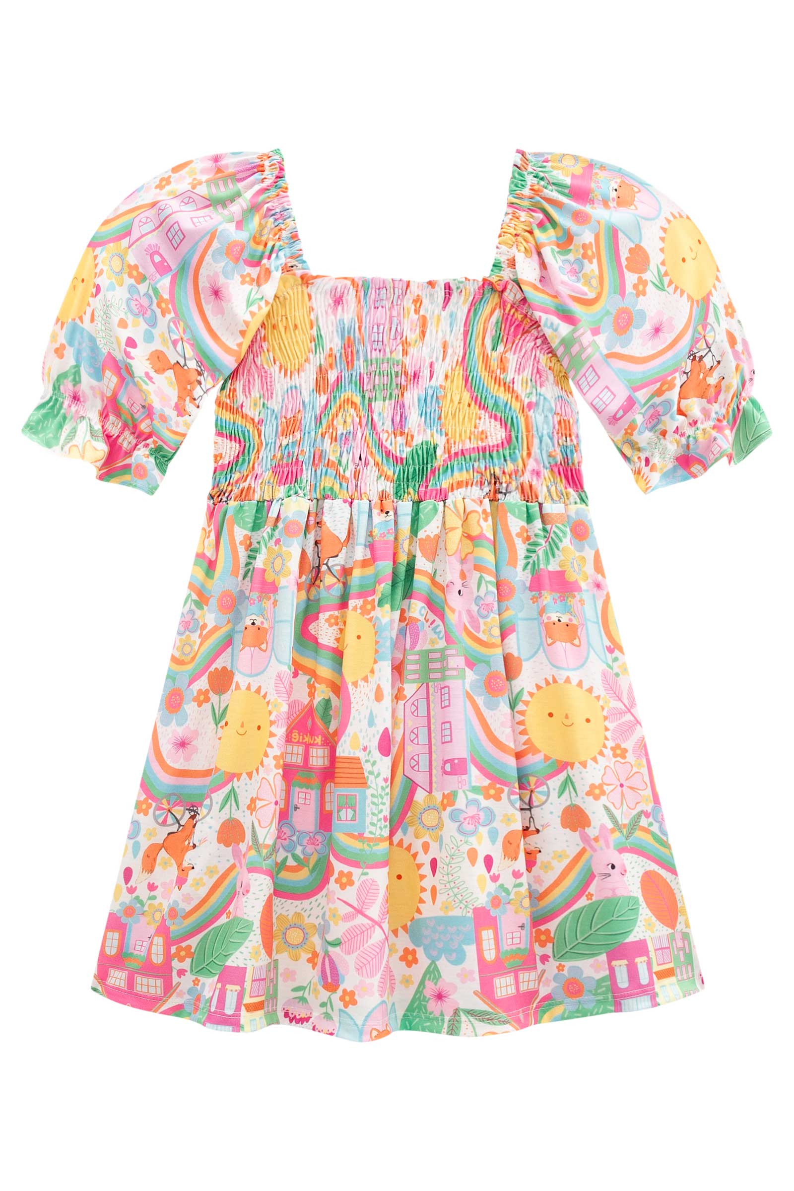 Vestido Infantil Kukie Alecrim Verão Cidade Feliz