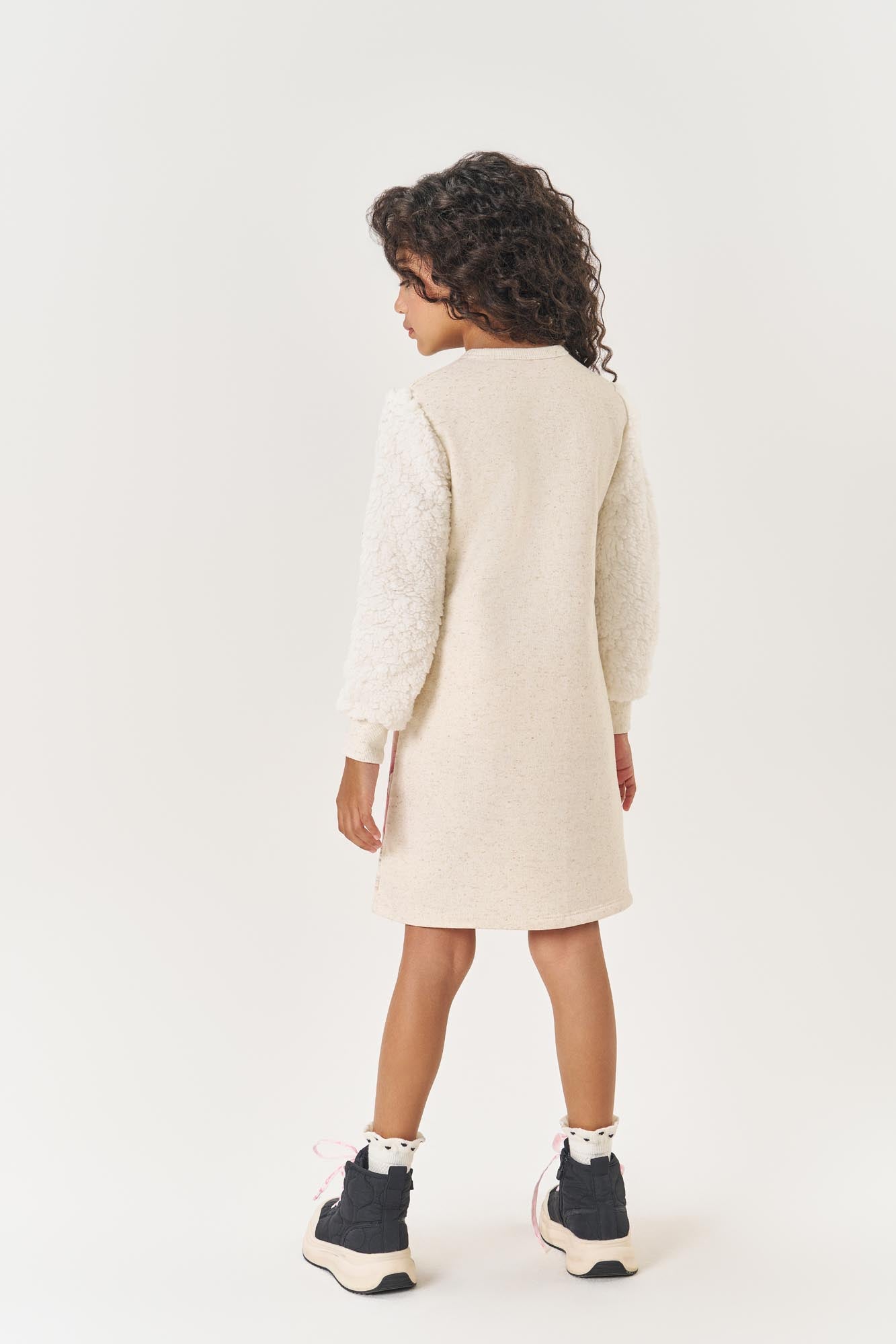 Vestido Infantil Cinti Inverno Off White Bichinhos Beautiful