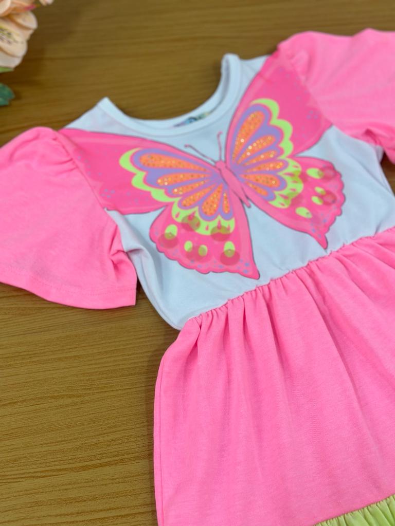 Vestido Infantil Kukie Verão Borboleta