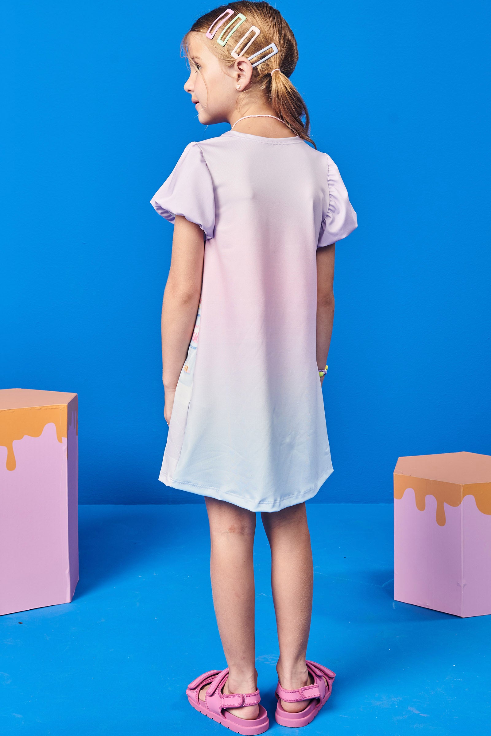 Vestido Infantil Kukie Verão Ursinha Rainbow