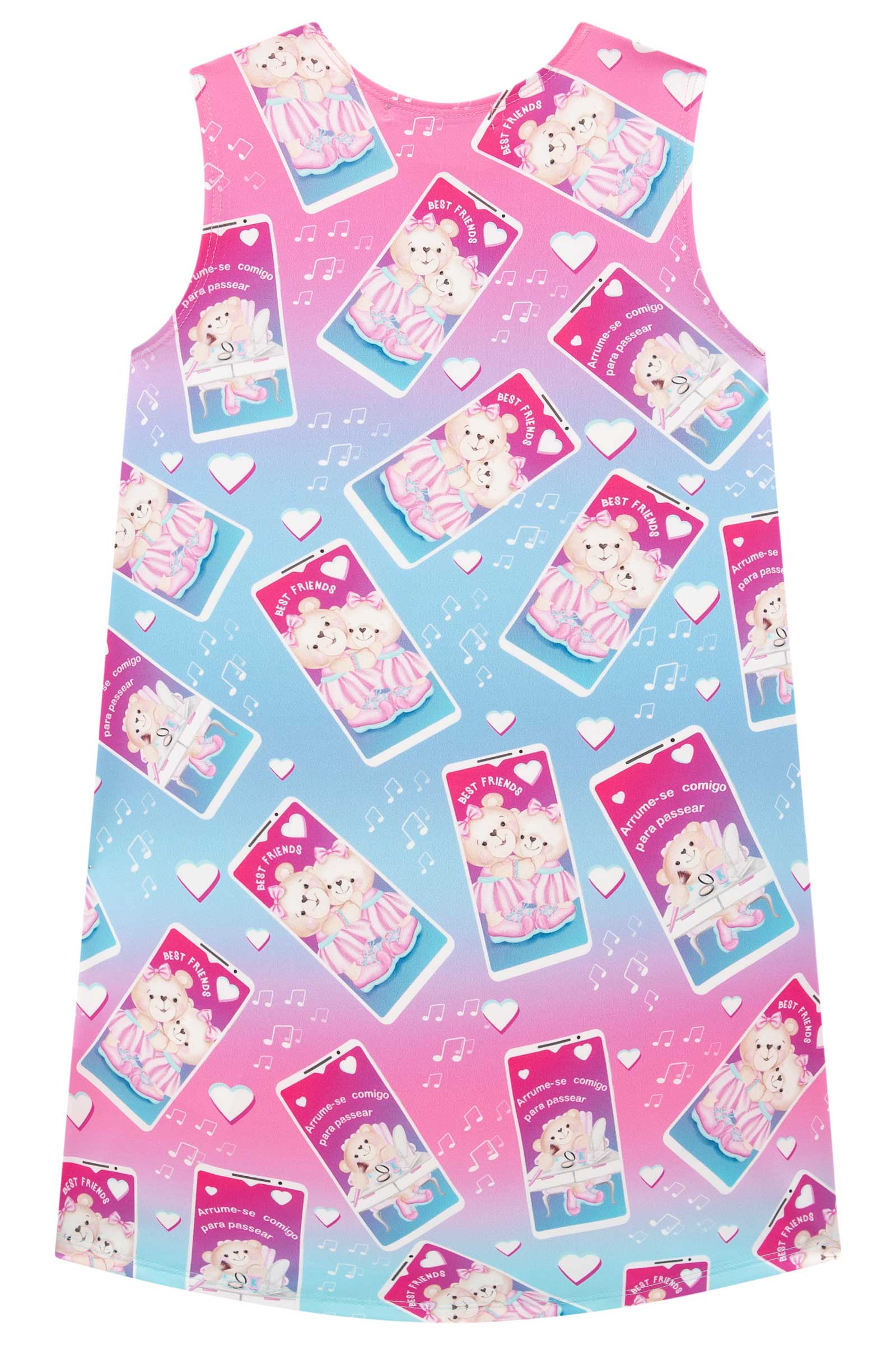 Vestido Infantil Kukie Verão Ursinha Blogueirinha