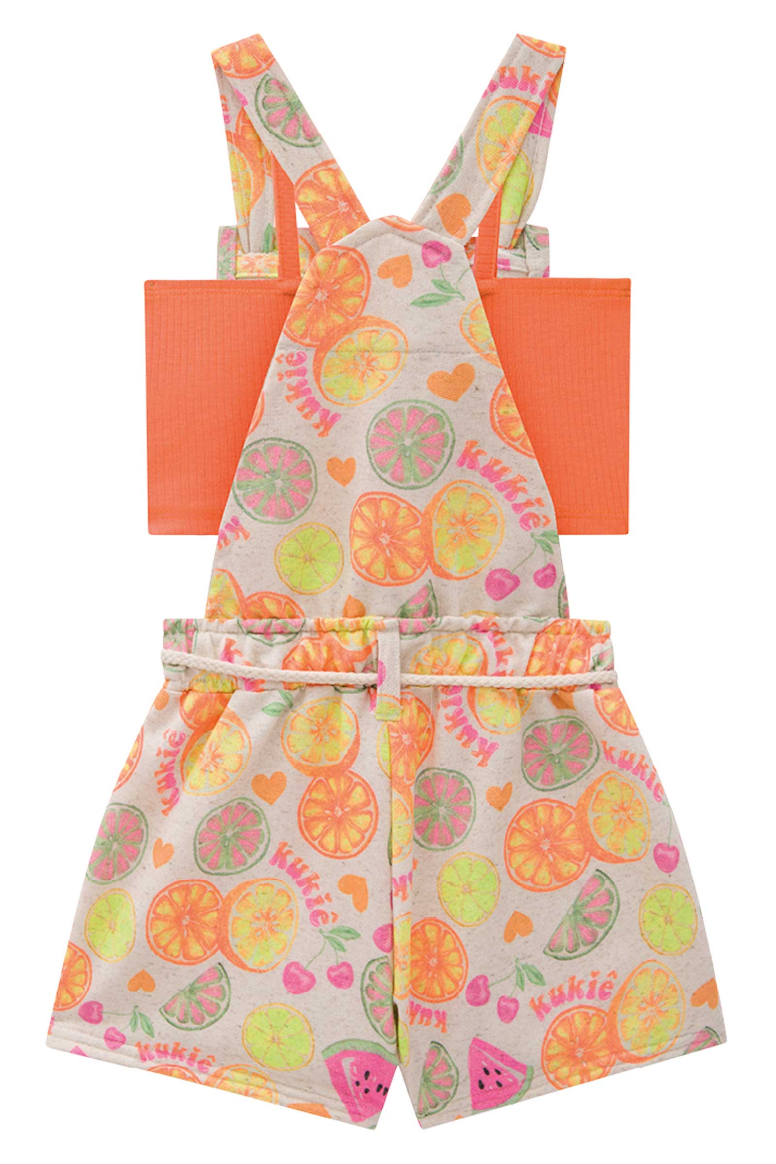 Jardineira Infantil Kukie Verão Com Top Frutinhas