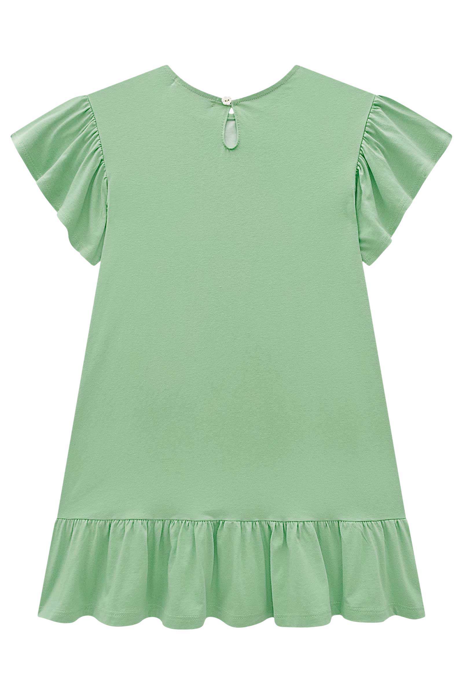 Vestido Infantil Kukie Alecrim Verão Verde Raposinha
