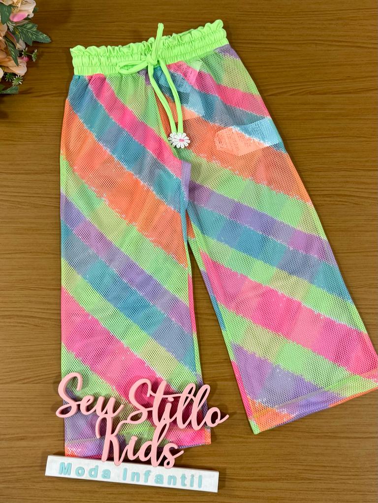 Calça Infantil Kukie Verão de Piscina Telada Neon