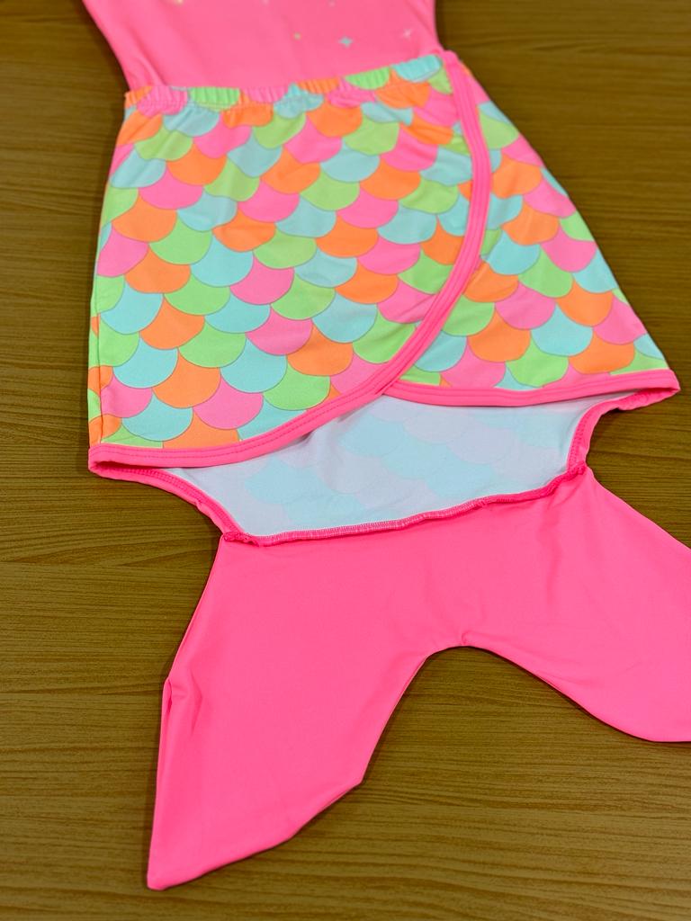 Maiô Infantil Kukie Verão Com Saia Calda Sereia