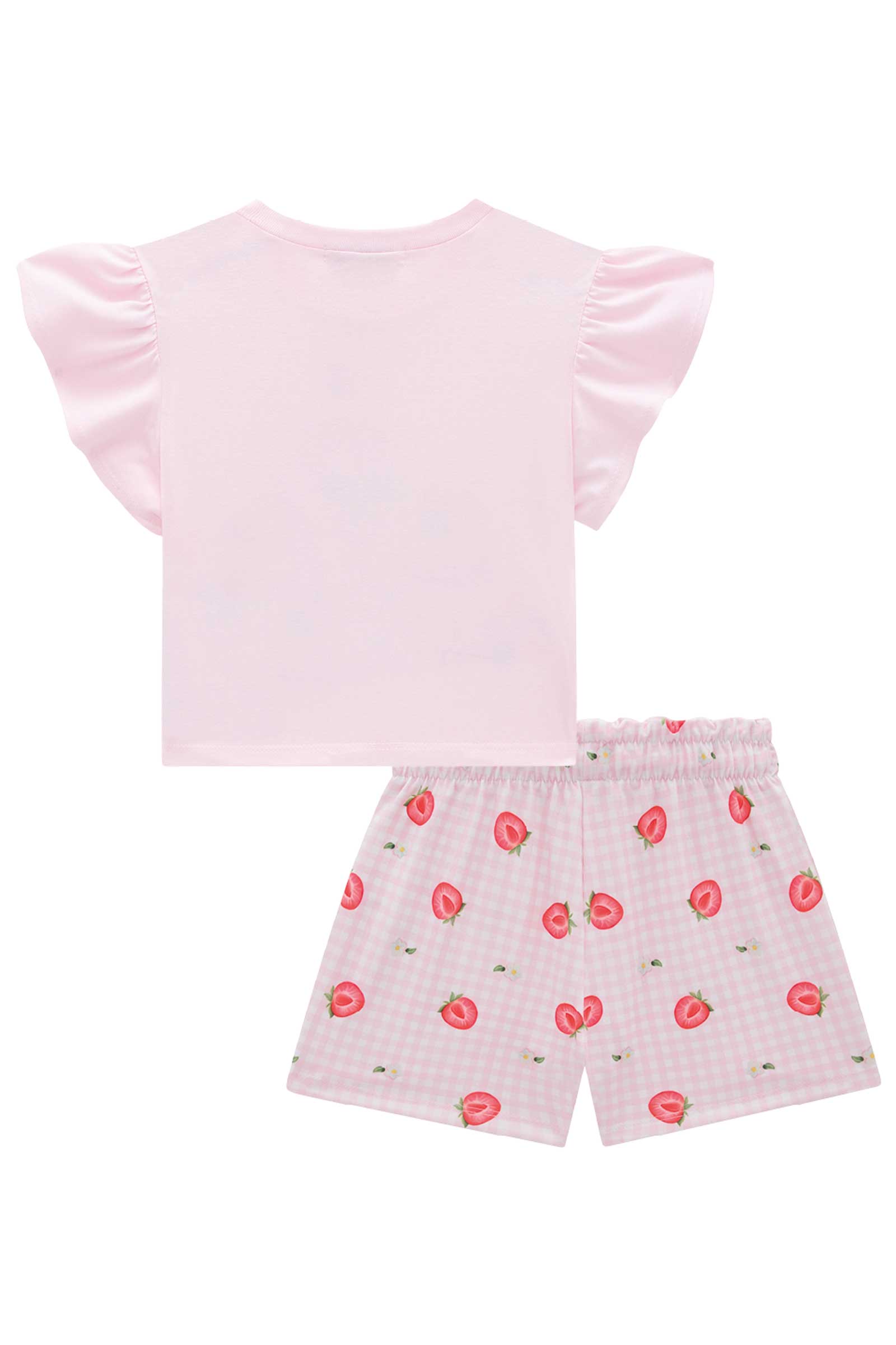 Conjunto Infantil Kukie Verão Com Shorts e Blusa Gatinha
