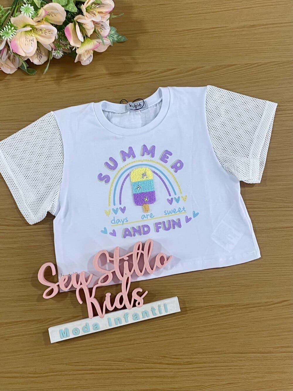 Blusa Infantil Kukie Verão Summer Arco-íris