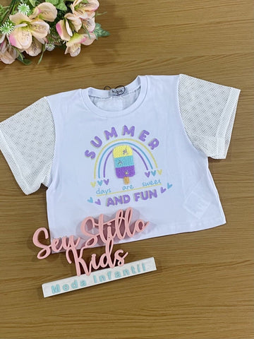 Blusa Infantil Kukie Verão Summer Arco-íris