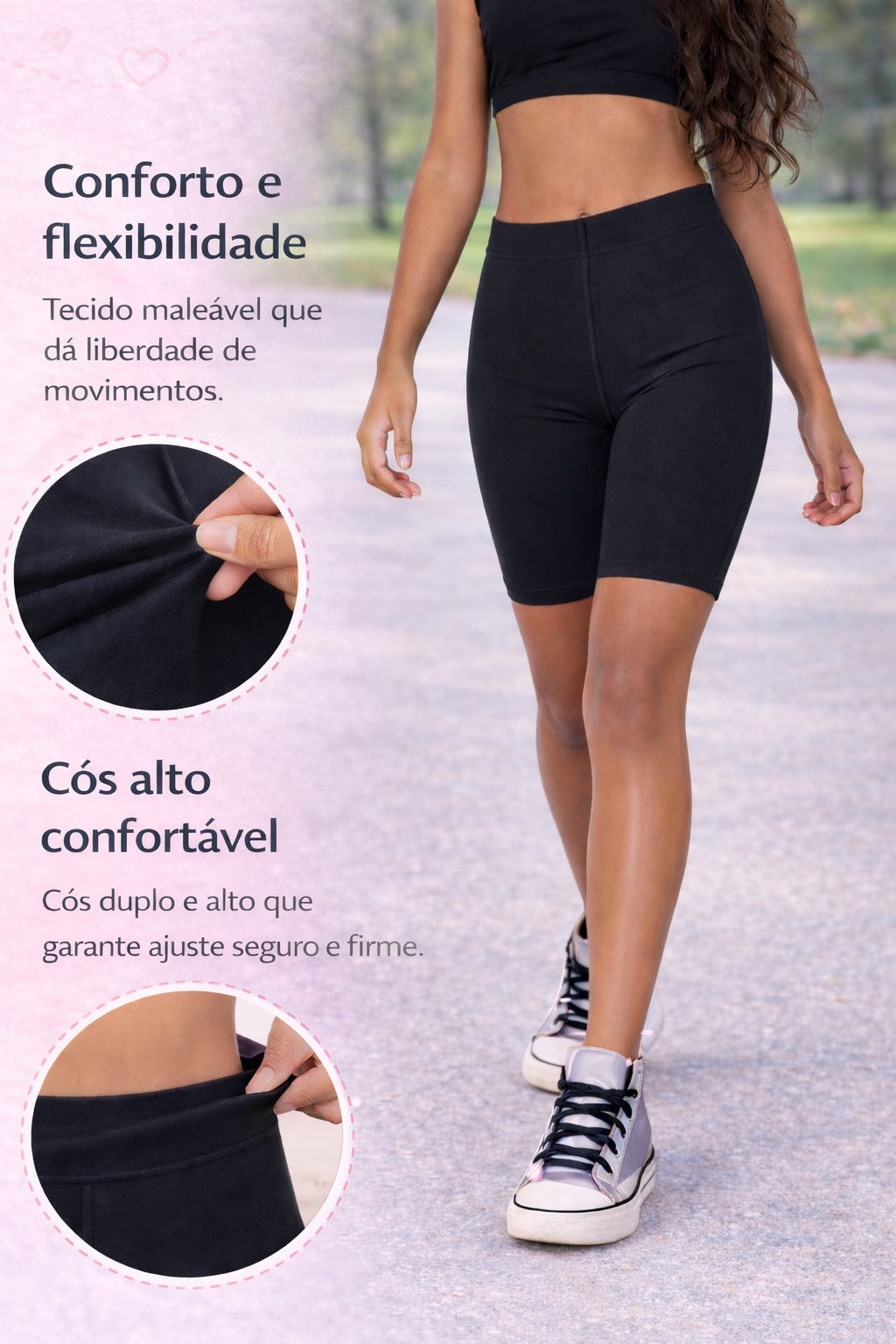 Shorts Infantil Brandili Menina Ciclista Preto