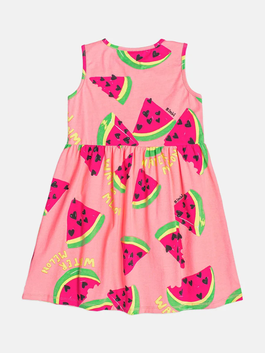 Vestido Infantil Bimbi Salmão Melancias