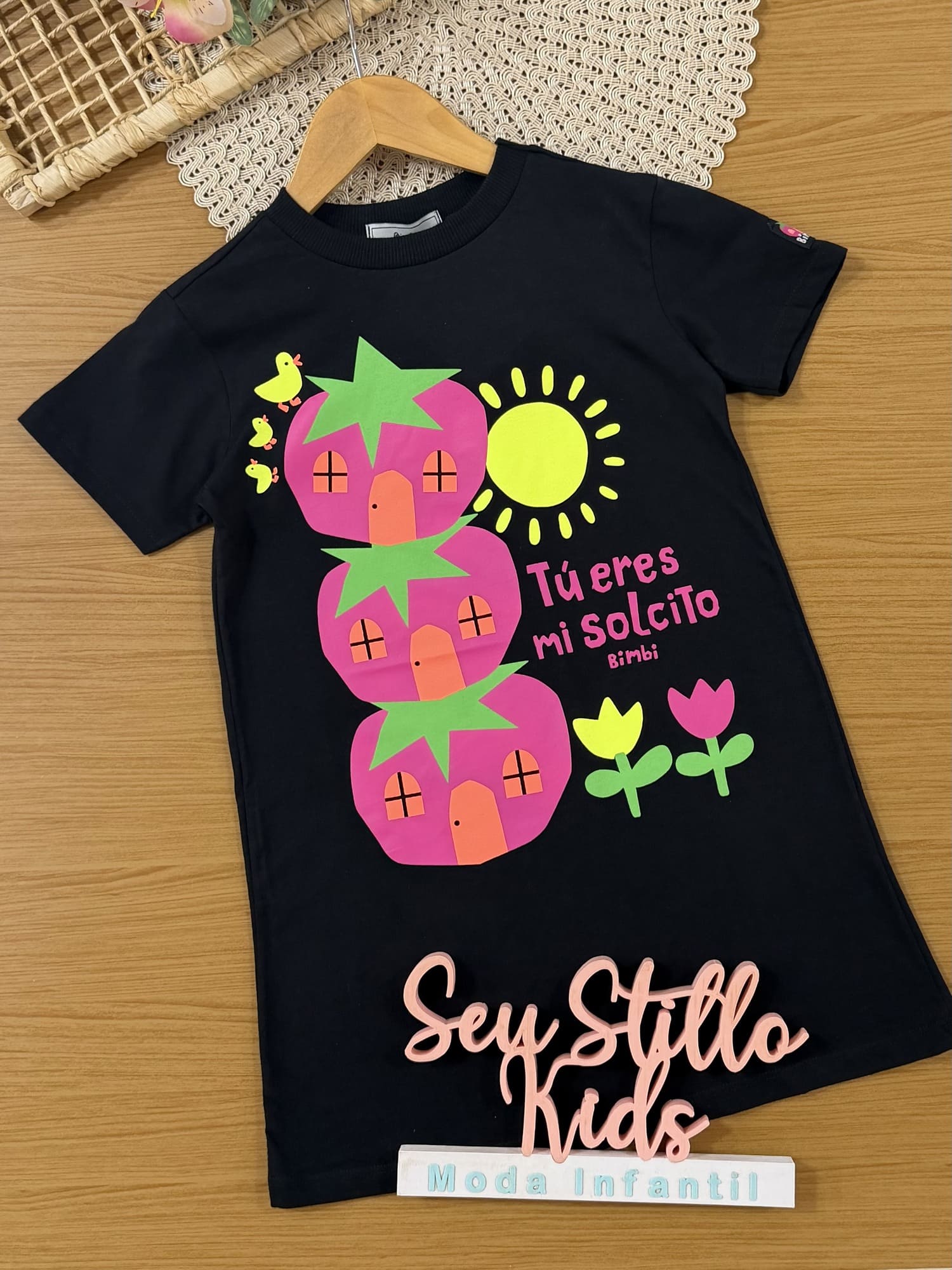 Vestido Infantil Bimbi Inverno Preto Solzinho