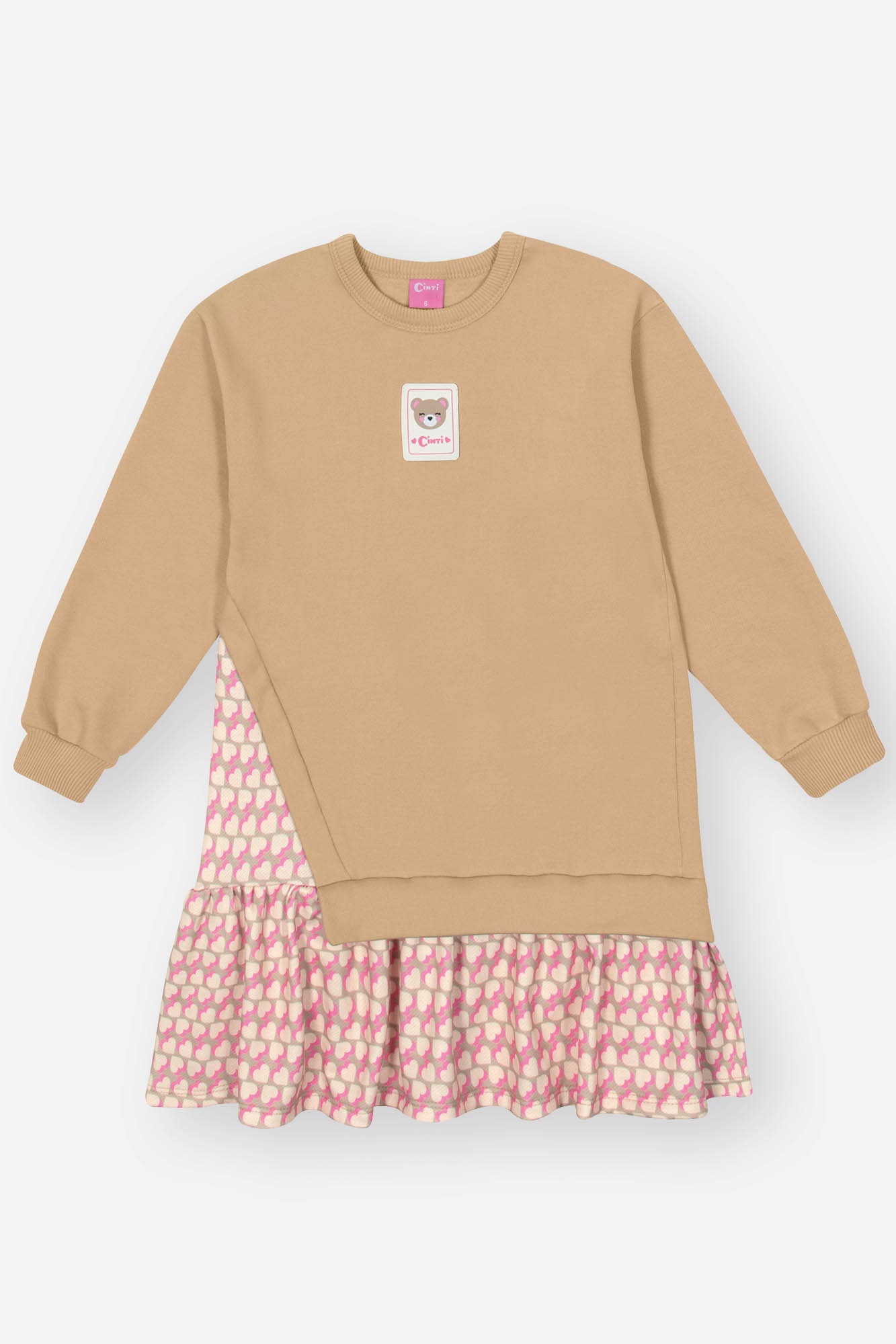 Vestido Infantil Cinti Inverno Manga Longa Ursinha