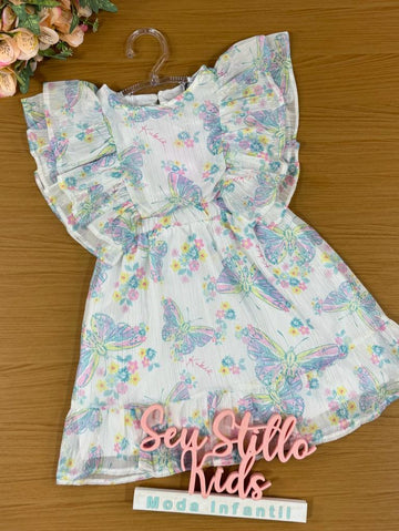 Vestido Infantil Kukie Verão Borboletas