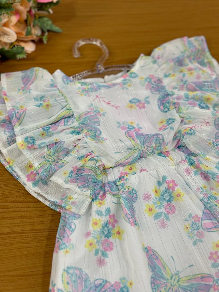 Vestido Infantil Kukie Verão Borboletas