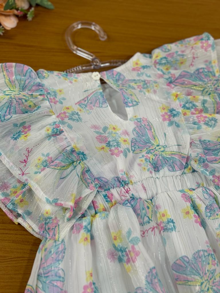 Vestido Infantil Kukie Verão Borboletas