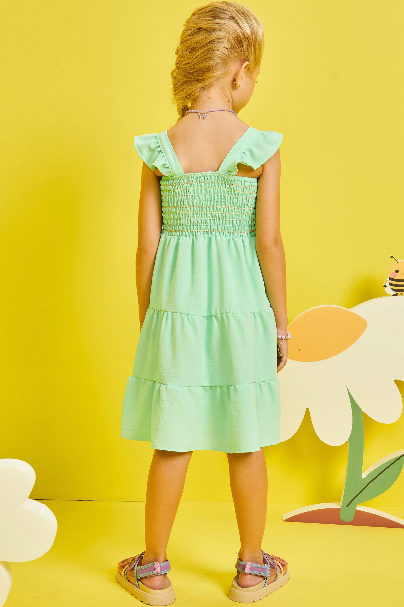 Vestido Infantil Kukie Verão Verde