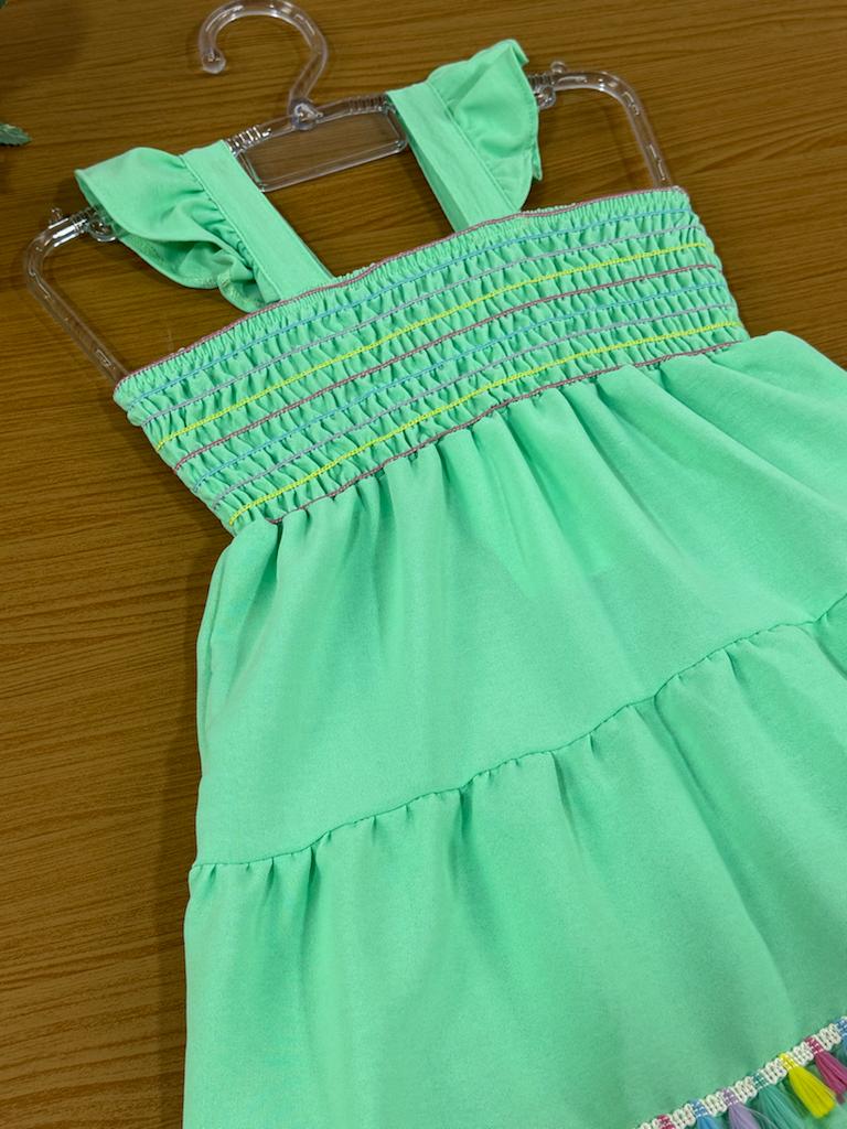Vestido Infantil Kukie Verão Verde