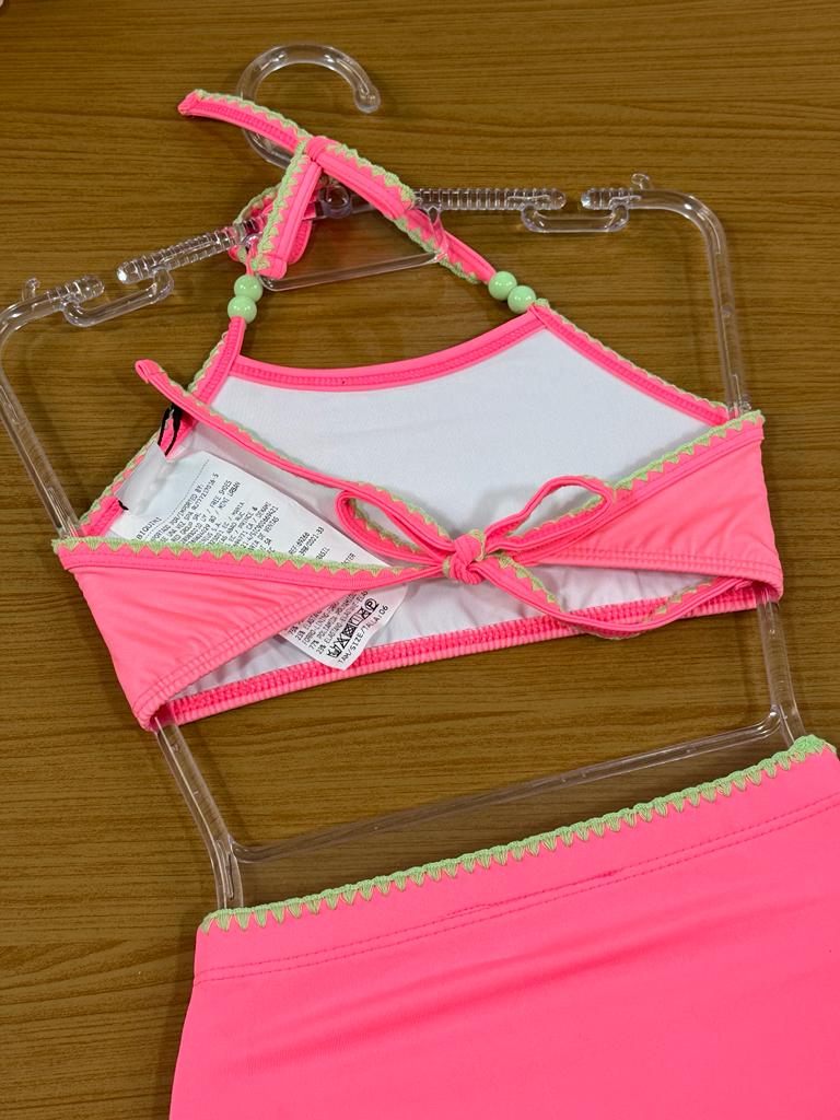 Biquíni Infantil Kukie Verão Rosa Neon Mermaid