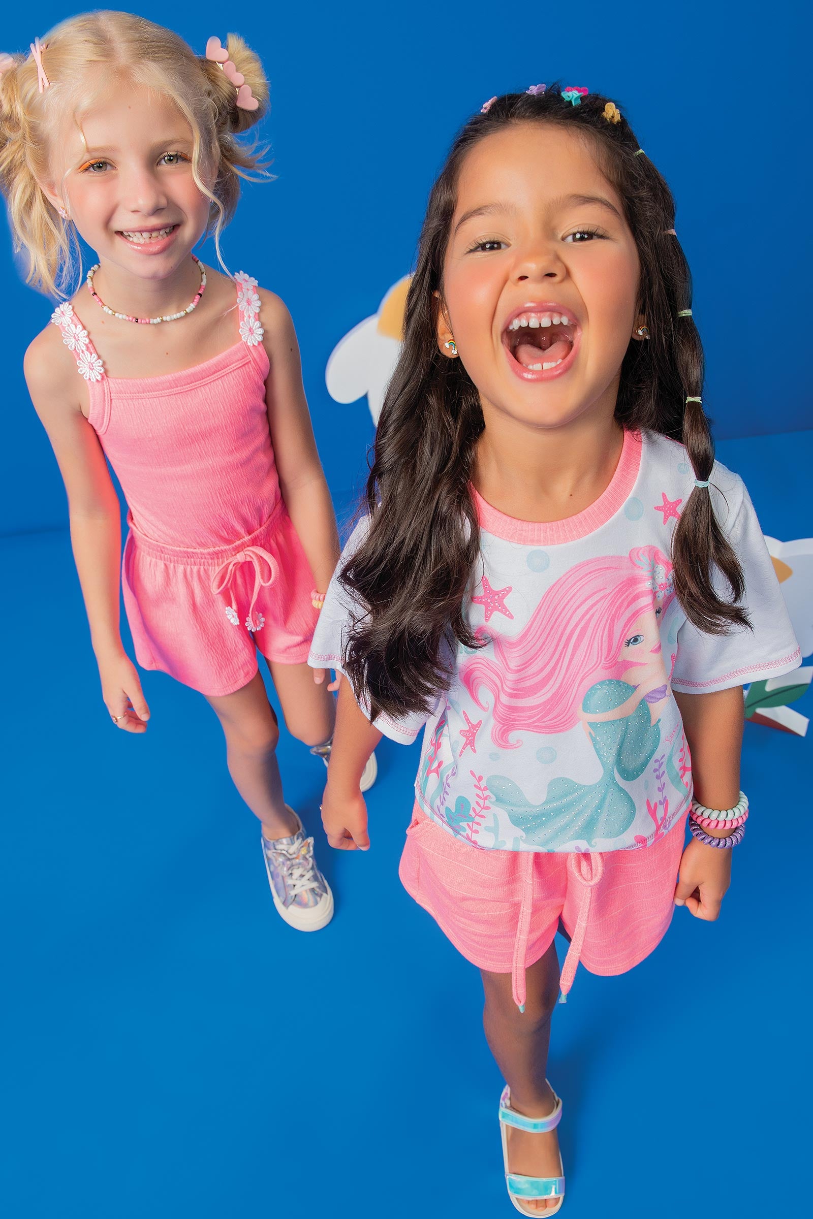 Conjunto Infantil Kukie Verão Com Shorts e Blusa Sereia