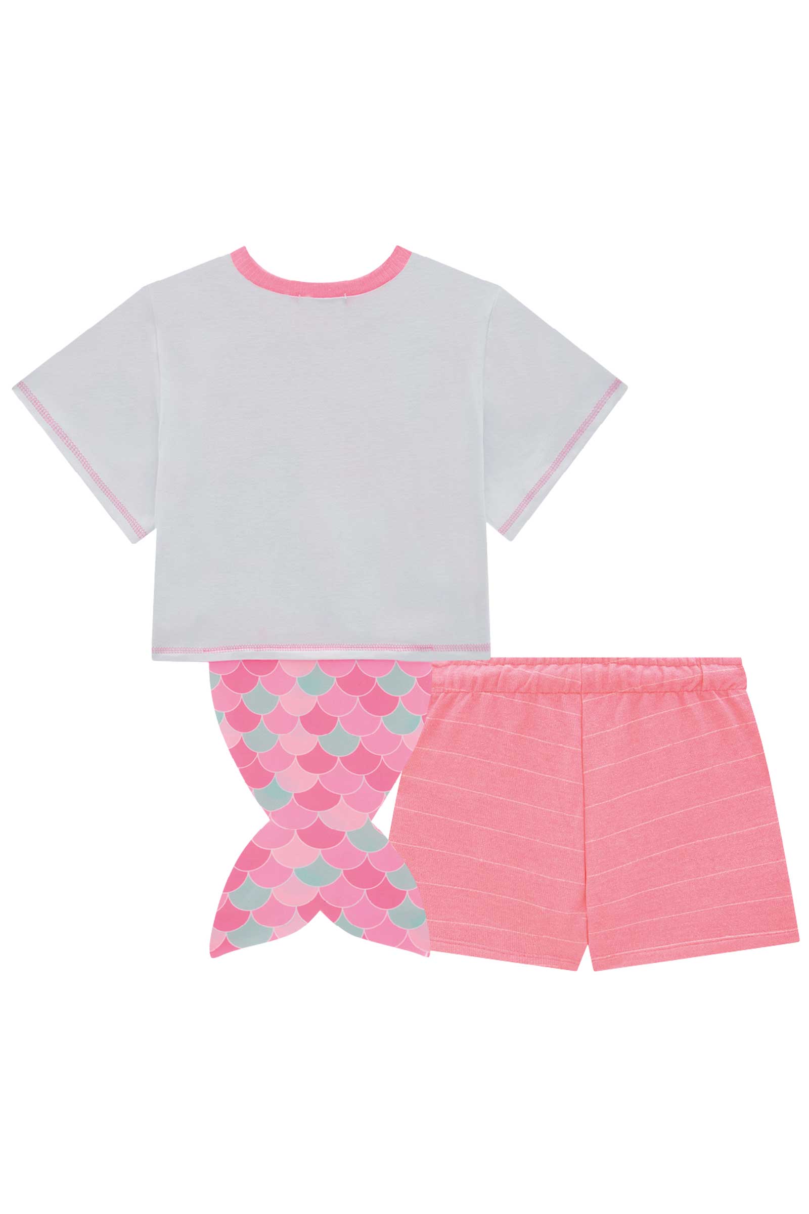 Conjunto Infantil Kukie Verão Com Shorts e Blusa Sereia