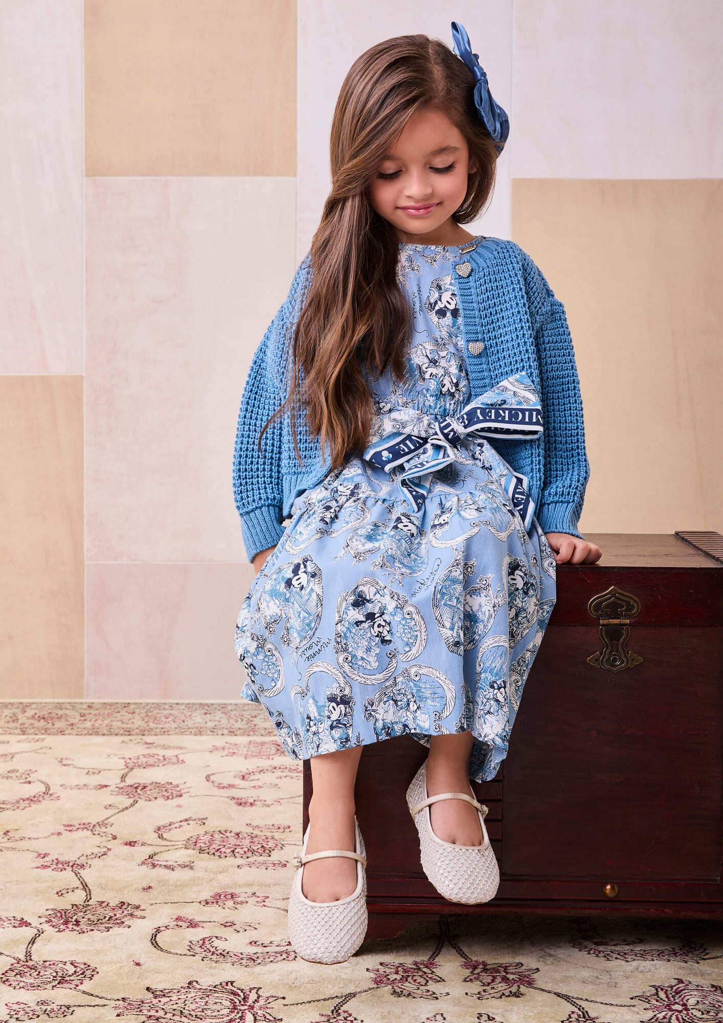 Vestido Infantil Animê Inverno Mickey e Minnie Disney